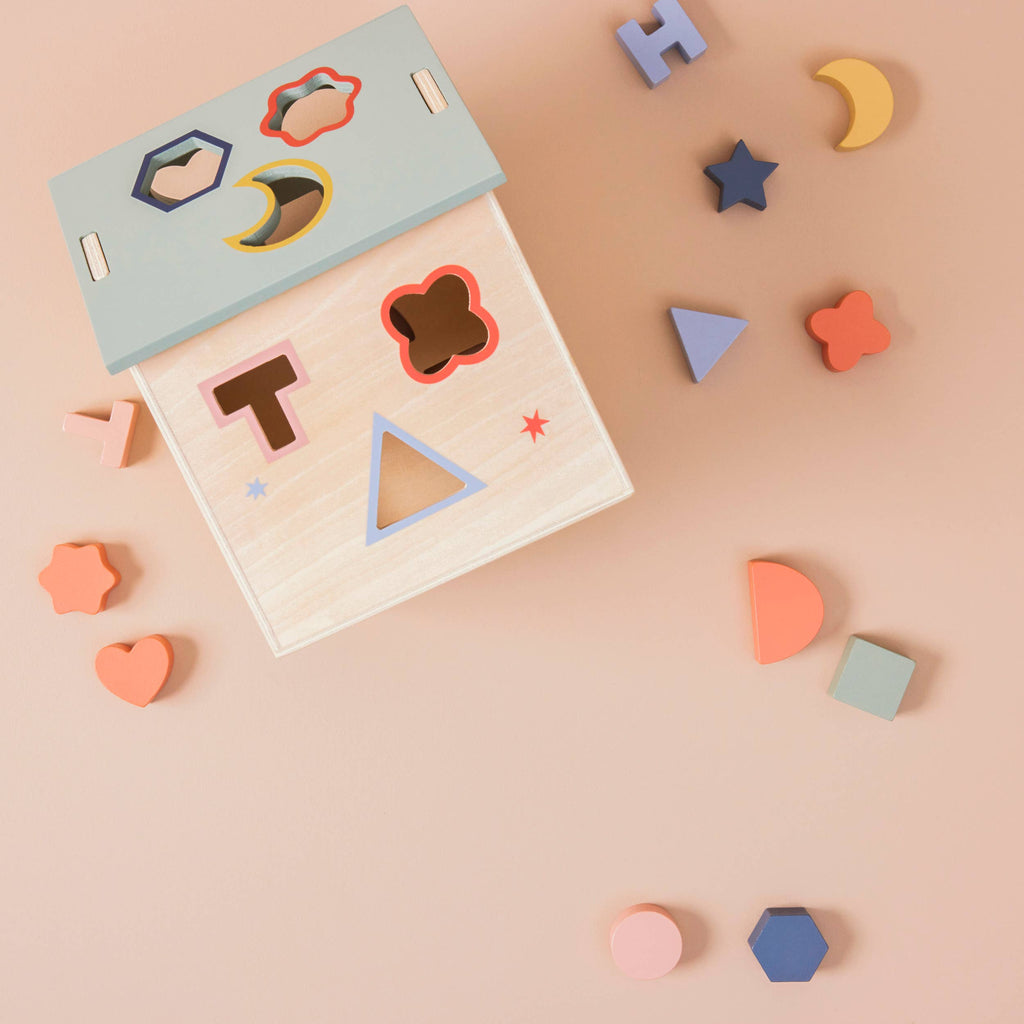 Just Bee Kids Wooden Shape Sorter House Toy (FSC)