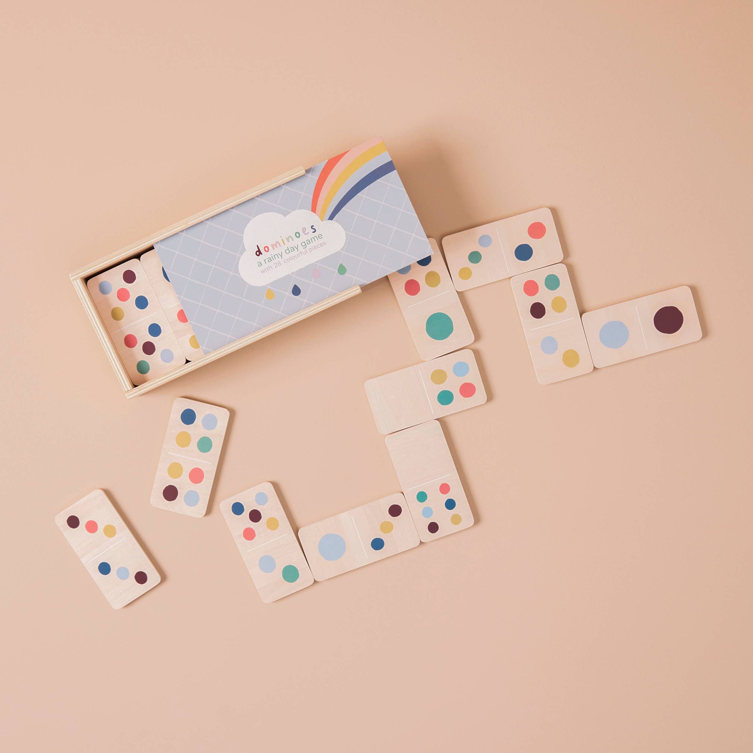 Jeu de Dominos Animaux en Bois 28 Pièces Colorés pour