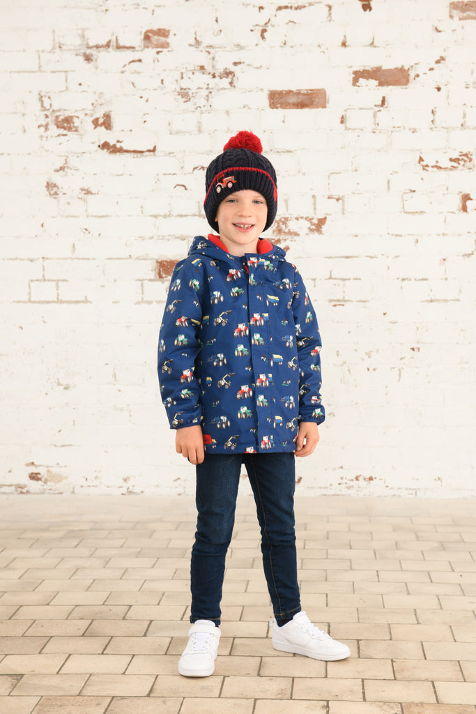 Finlay Boys Coat - Navy Blue Tractor