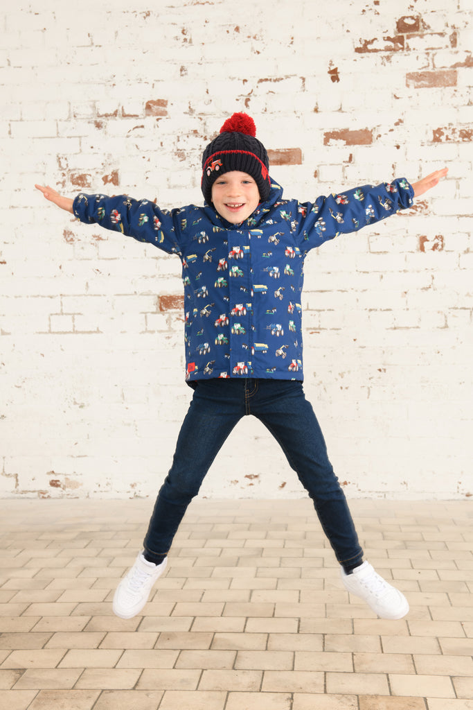 Finlay Boys Coat - Navy Blue Tractor