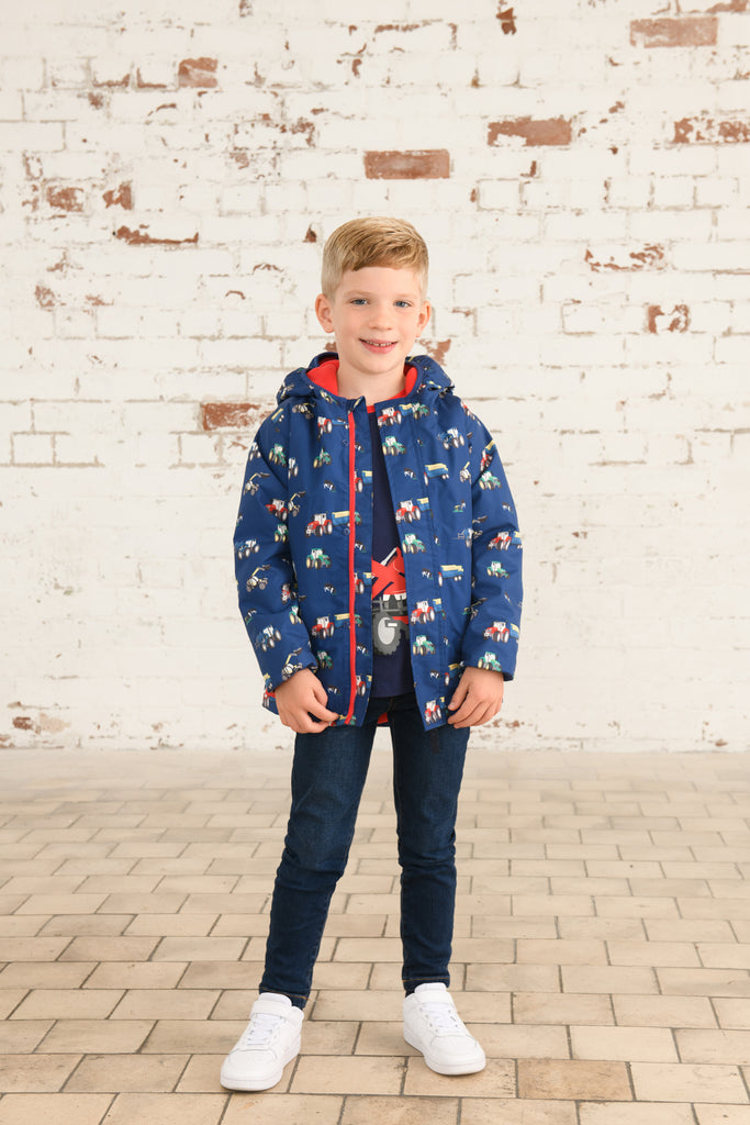 Finlay Boys Coat - Navy Blue Tractor