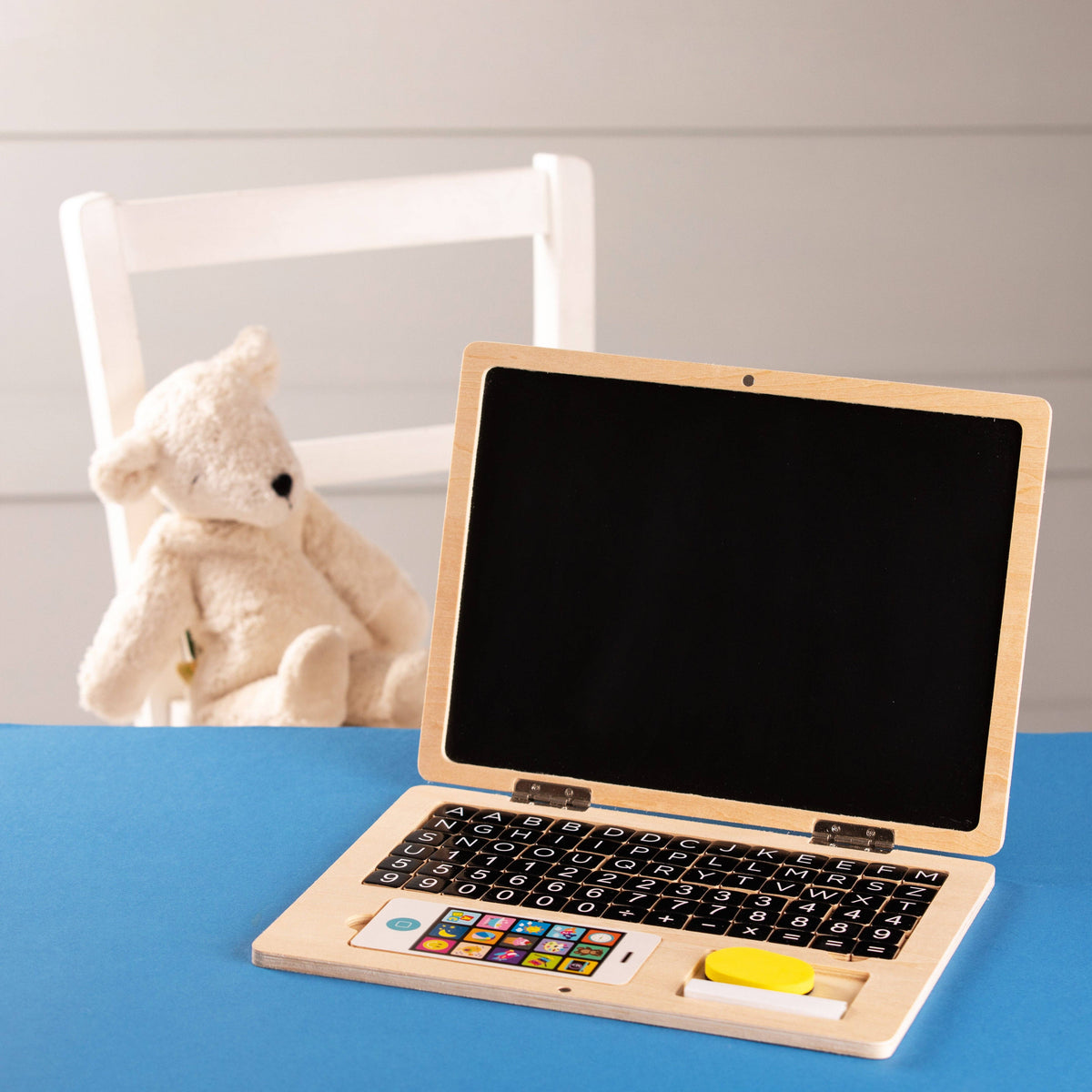 Toy Computer Case Wooden Laptop Toy