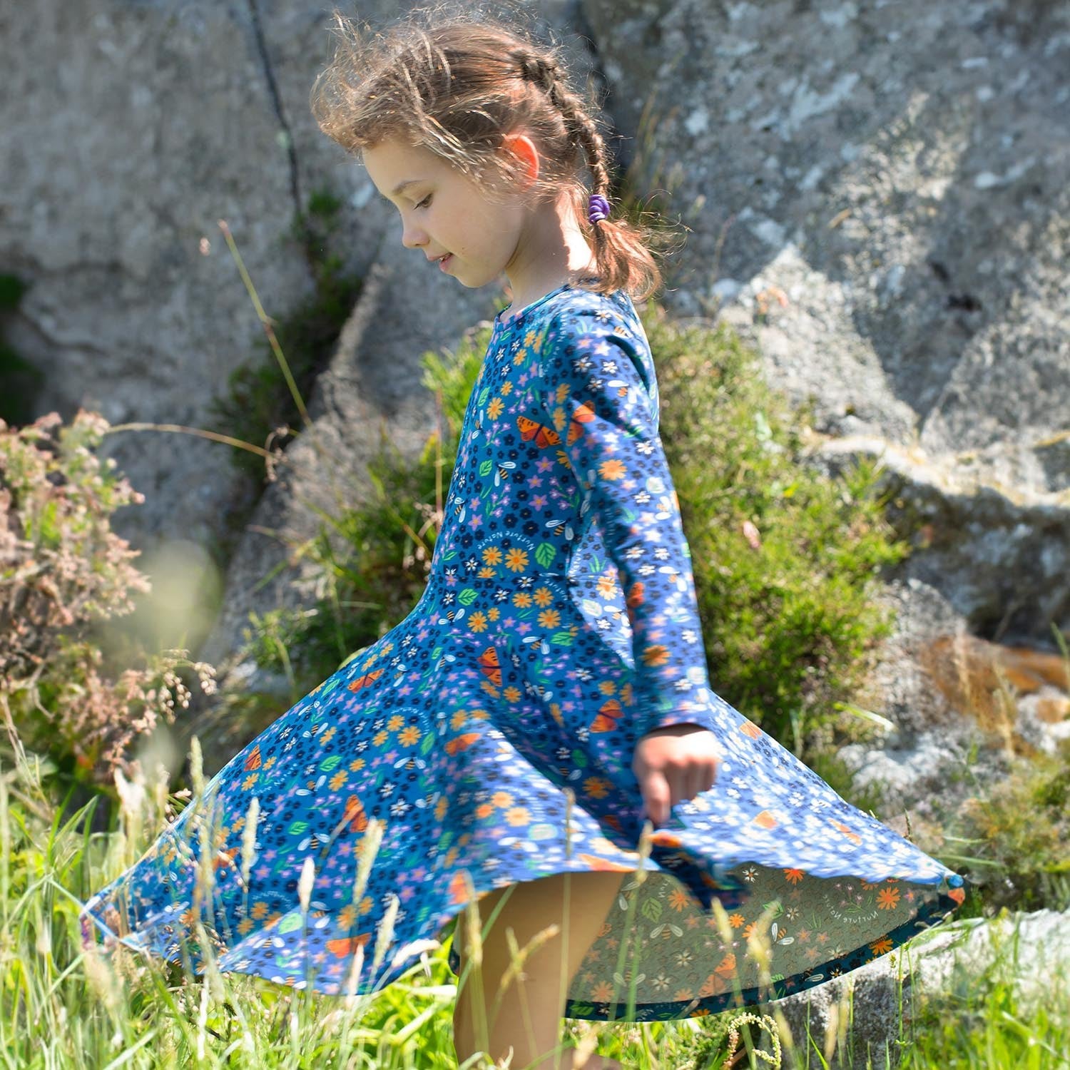 frugi skater dress Frugi Organic Girls' Sunshine Skater Dress- Vegetable Garden 2-3Y