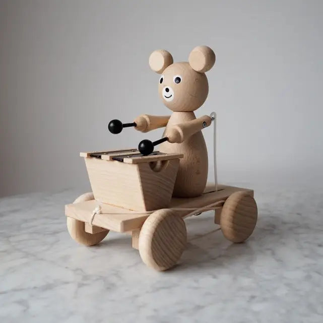 Henry - Xylophone Pull Along Bear Wooden Toy - Dottie Maie
