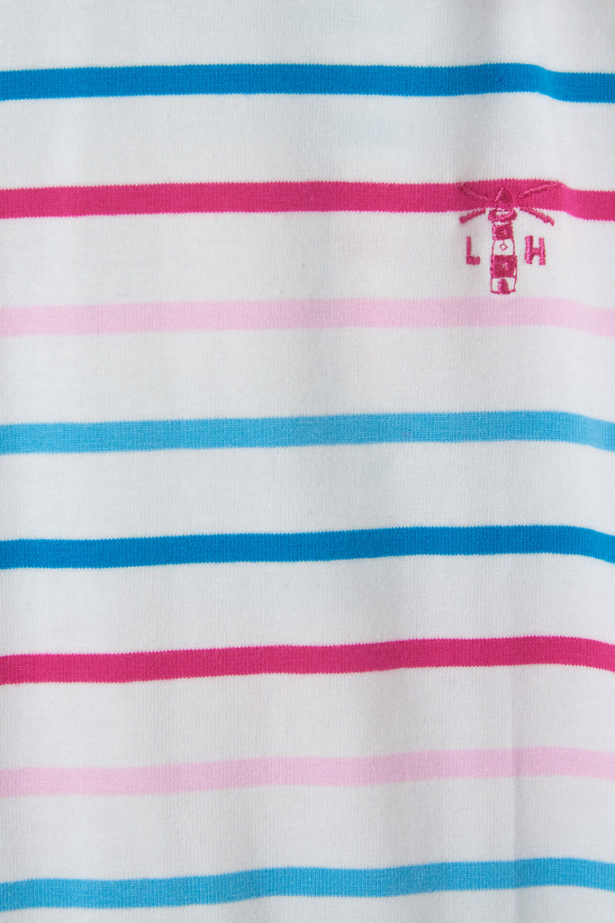 Penelope Playsuit Girls - Teal/Pink Stripe
