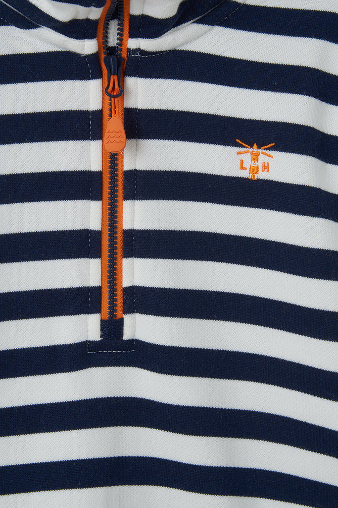 Riley Half Zip Navy Stripe