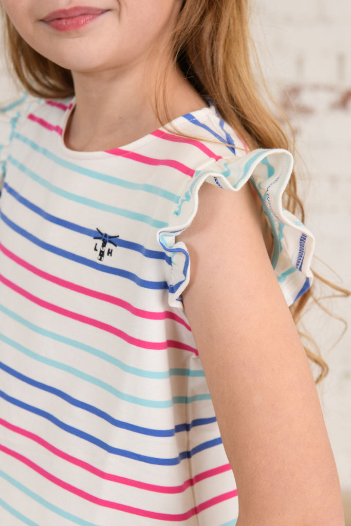 Causeway T-Shirt Girls - Pink/Purple Stripe