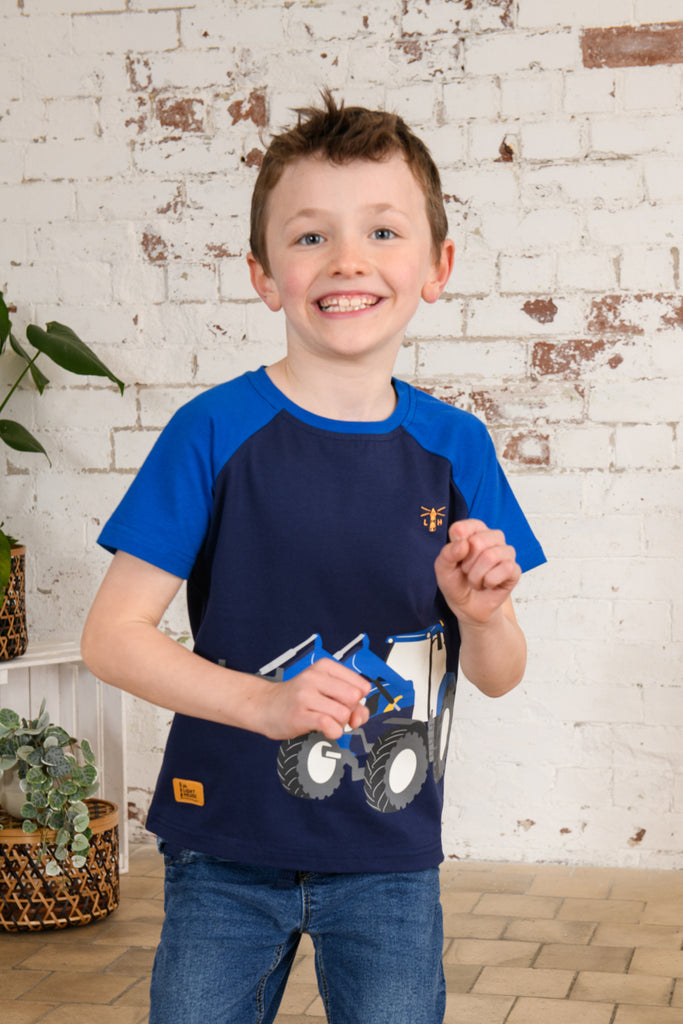 Mason Short Sleeve T-Shirt Boys - Blue Tractor