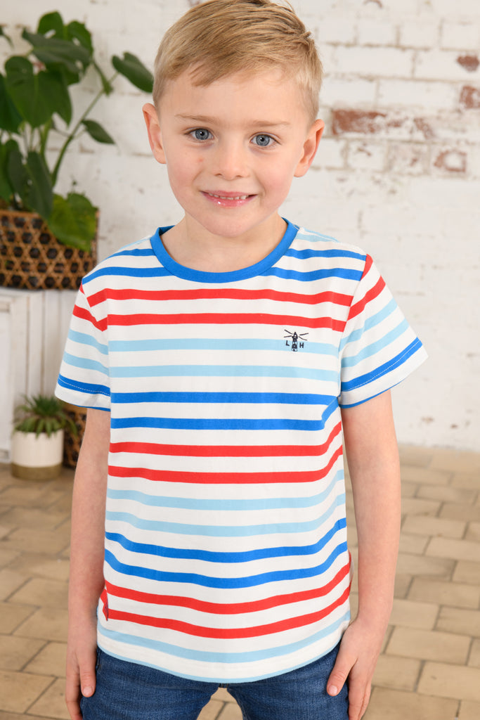 Oliver T-Shirt Boys - Red/Blue Stripe