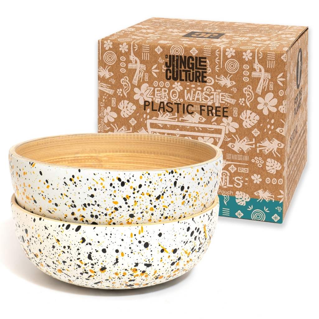 Jungle Culture Bamboo Snack & Dip Bowls 15cm - Pack of 2