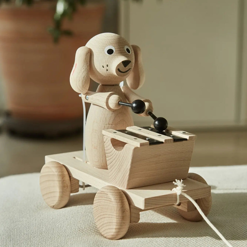 Montgomery Xylophone Pull Along Dog Wooden Toy Dottie Maie